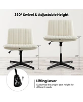 Criss Cross Legged Office Chair Ergonomic Mid Back Computer Desk