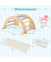 6 1 Kids Climbing Arch Playset wIth Removable Cushion and Stoppers