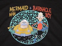 Dc Comics Big & Tall Spongebob Squarepants Mermaid Man and Barnacle Boy Black Sweatshirt-4XL