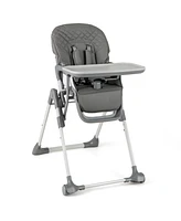 Foldable High Chair with Footrest and Detachable Tray