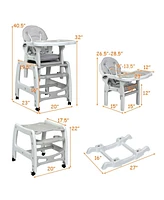 3-in-1 Baby High Chair with Lockable Universal Wheels