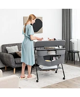 Gouun Portable Adjustable Height Newborn Nursery Organizer with wheel