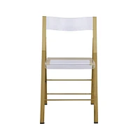 Menno Modern Acrylic Gold Base Folding Chair
