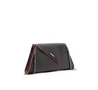 Susu Black Leather Clutch Bag Unique Evening Purse Women's Handbag