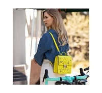 Susu Convertible Leather Backpack Purse Yellow Crossbody Bag Women's Handbag