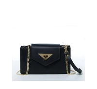 Susu The Mary Black Small Crossbody Leather Wristlet