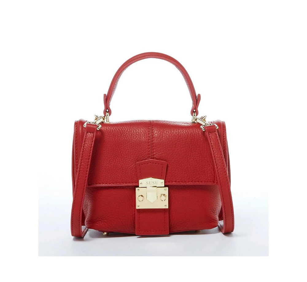 Susu The Linda Red Leather Backpack Purse