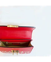 Susu Studded Small Leather Crossbody Bag Red Purse Women's Handbag