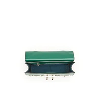 Susu The Hollywood Studded Leather Green Crossbody Bag