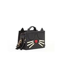 Susu Leather Cat Bag Black Crossbody Purse Women's Handbag