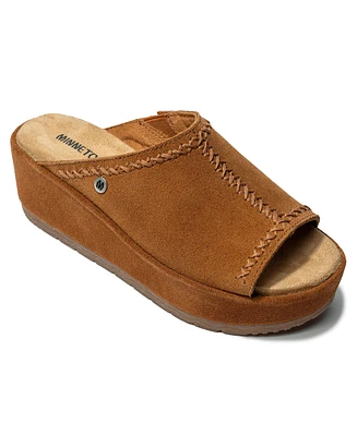 Minnetonka Women's Paislee Suede Wedge Sandals