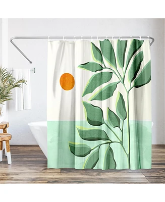 71x74 Tropical Boho Shower Curtain - 100% Polyester - Water-Resistant Bath Curtain