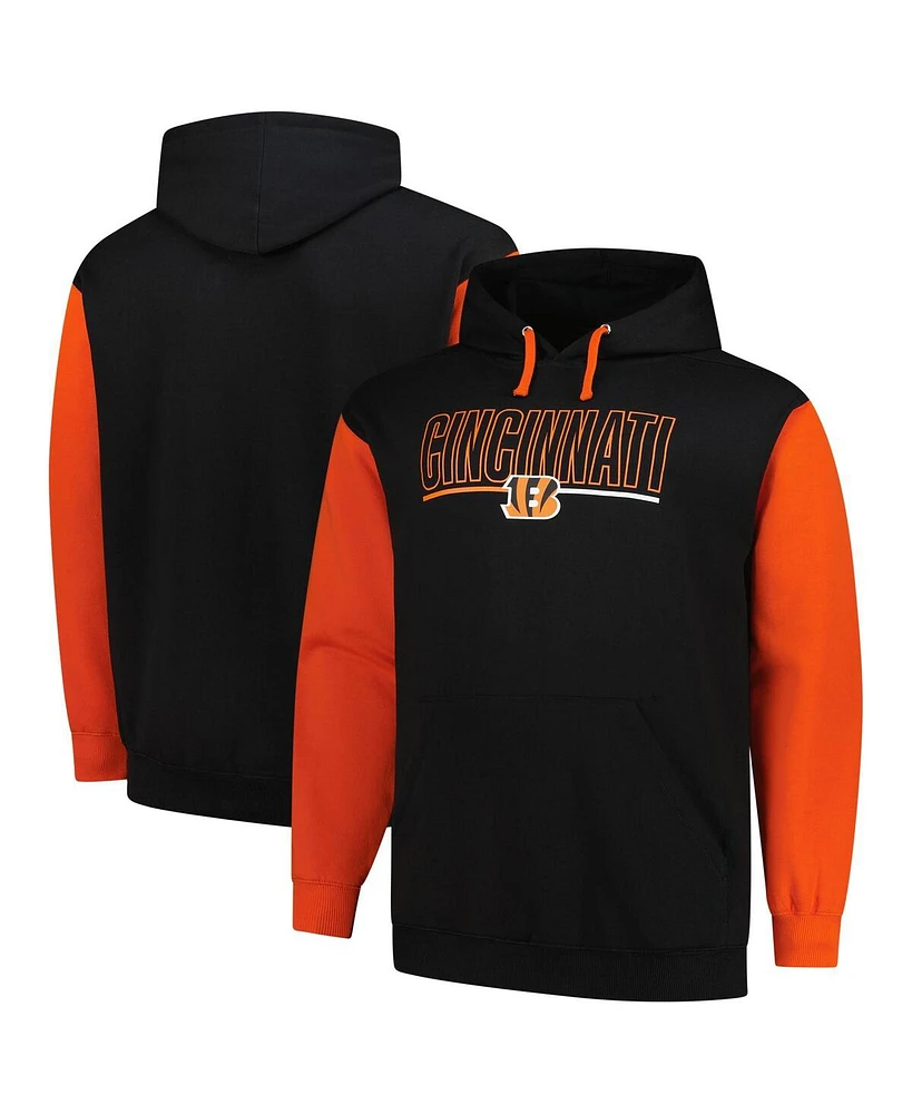 Fanatics Men's Black Cincinnati Bengals Big Tall Outline Pullover Hoodie