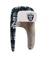 New Era Black Las Vegas Raiders Sideline Plaid Sherpa Trapper Hat