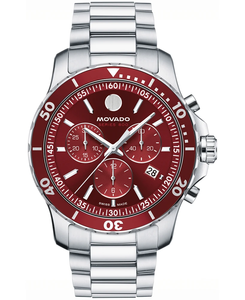 Movado Men's Series 800 Swiss Quartz Chronograph Performance Steel Watch, 42mm