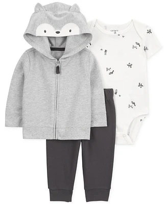 Carter's Baby Boys Fox Little Jacket, Bodysuit & Pants, 3 Piece Set