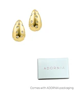 Adornia Gold Clear Crystal Teardrop Earrings