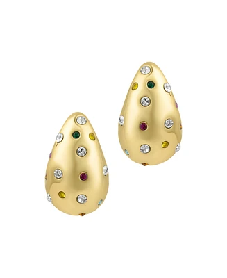 Adornia Gold Multicolor Crystal Teardrop Earrings