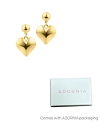 Adornia Gold Puffy Heart Drop Earrings