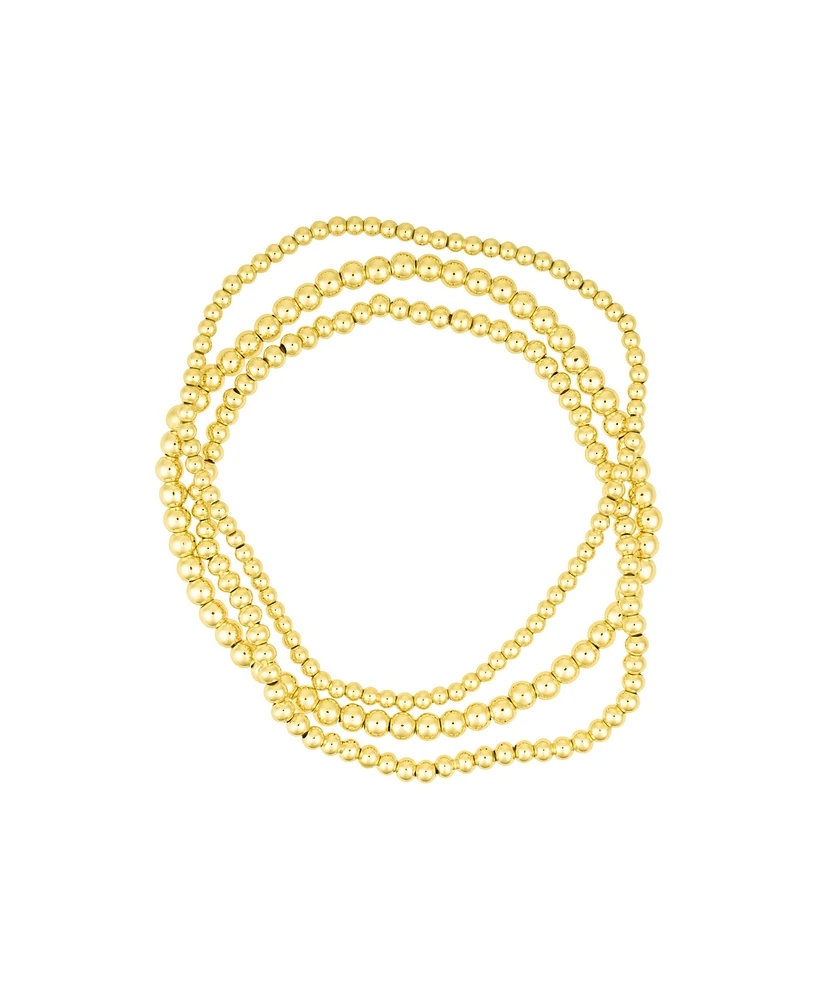 Adornia Gold Stretch Ball Bracelet Set