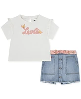 Levi's Baby Girls T-Shirt & Denim Skort, 2 Piece Set