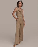 Donna Karan New York Women's Cowl-Neck Satin Jumpsuit