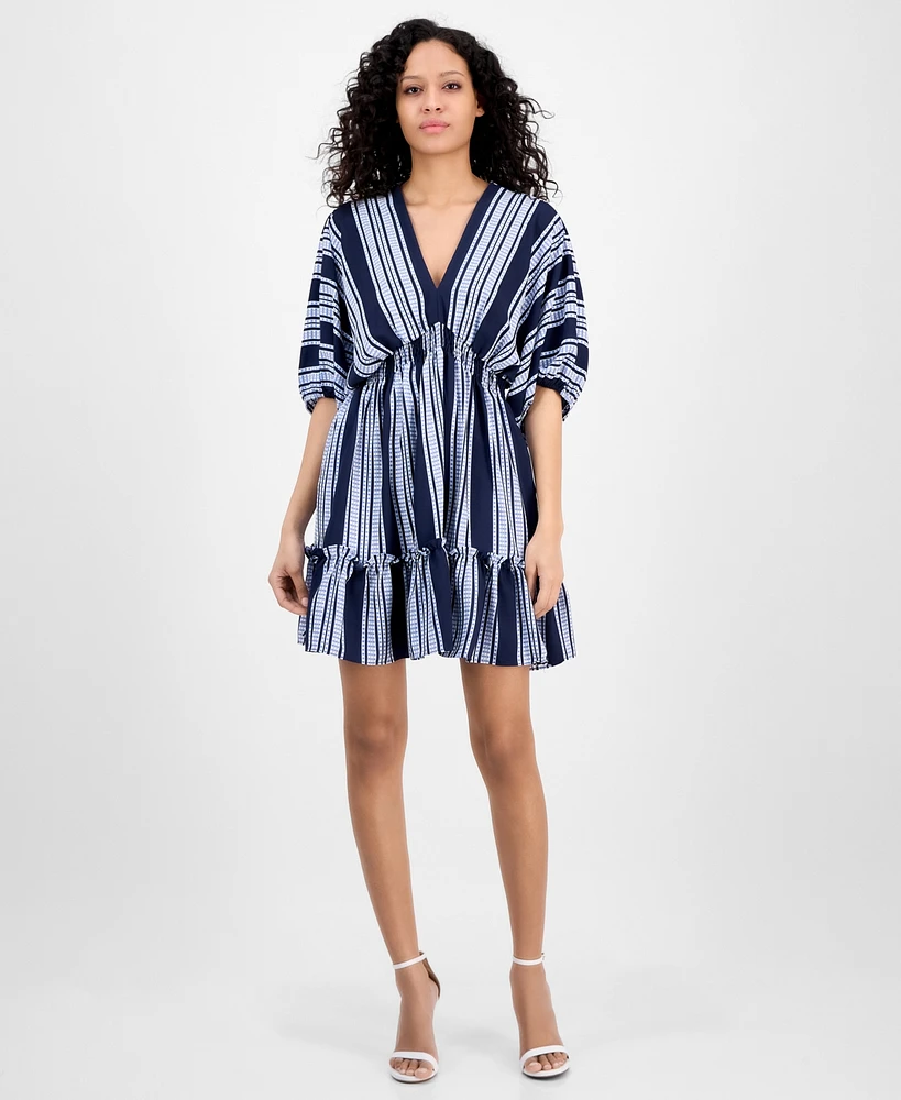 Taylor Women's V-Neck Dolman-Sleeve Smocked Dress