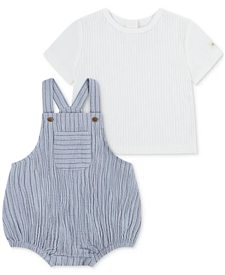 Huggies Baby Cotton T-Shirt & Striped Romper, 2 Piece Set