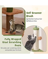 Gymax 60'' Cat Tree for Indoor Cats Cute Cat Tower w/ Sisal Scratching Posts & Rope