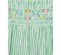 Little Me Baby Girls Cotton Striped Floral Bubble Romper & Headband, 2 Piece Set