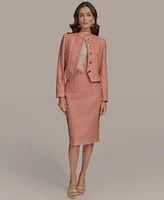 Donna Karan New York Women's Collarless Tweed Blazer