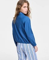 Liverpool Los Angeles Women's Cinched-Hem Raglan-Sleeve Jacket