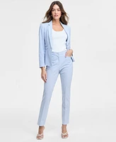 Tahari Asl Women's Seersucker Flared Ankle Pants