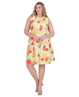 Vince Camuto Plus Floral-Print Fit & Flare Dress