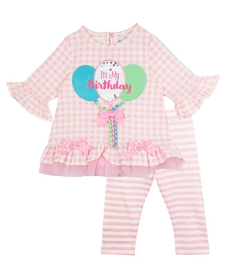 Rare Editions Baby Girl 2-Piece Birthday Celebration Outfit Set