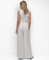 Dkny Women's High-Rise Pleat-Front Wide-Leg Pants