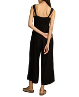 Lucky Brand Women's Ruched Lace Wide-Leg Jumpsuit