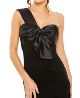 Women's One Shoulder Draped Trumpet Gown