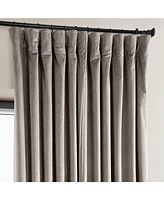 Half Price Drapes Library Taupe Extra Wide Signature Plush Velvet Hotel Blackout Curtain