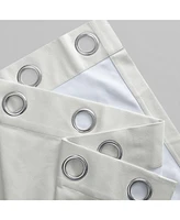 Half Price Drapes Starlight Off White Grommet Thermal Cross Linen Weave Blackout Curtain