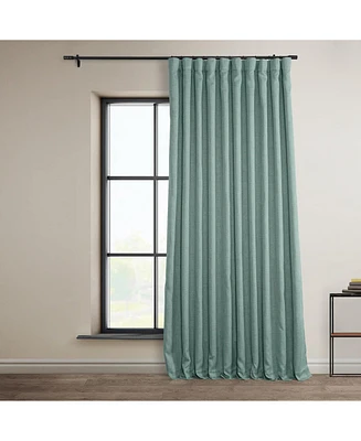 Half Price Drapes Sea Thistle Extra Wide Textured Faux Linen Room Darkening Curtain