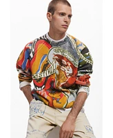 Desigual Men's Ethnic print sweater