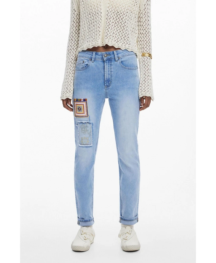 Desigual Women's Slim jeans with patches
