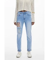 Desigual Women's Slim jeans with patches