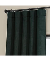 Half Price Drapes Focal Green Textured Faux Linen Room Darkening Curtain