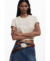 Desigual Women's Studded logo T-shirt