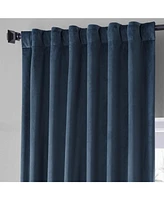 Half Price Drapes Varsity Blue Signature Plush Velvet Hotel Blackout Curtain