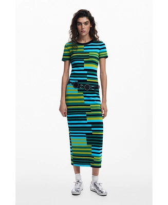 Desigual Women's Striped long dress