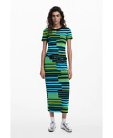 Desigual Women's Striped long dress