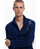 Desigual Men's Shirt with ethnic embroidery